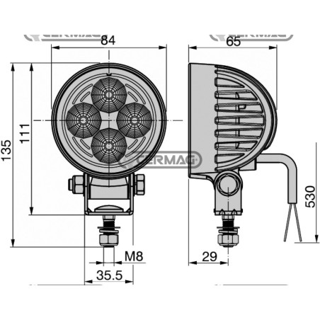 Work light Lumen 500 lm - 4 LEDs 35603 HELLA