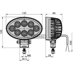 WORK LIGHT Lumen 1400 lm - 8 LEDs 36259 HELLA