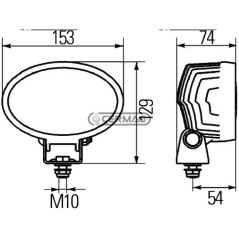 HELLA 36419 LUZ DE TRABAJO LED OVALADA 100 LÚMENES 1500 - 12/24V