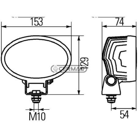 HELLA 36419 LUZ DE TRABAJO LED OVALADA 100 LÚMENES 1500 - 12/24V