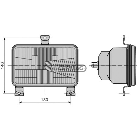 ASYMMETRIC 2-LIGHT FRONT HEADLIGHT FOR SAME 36493 COBO