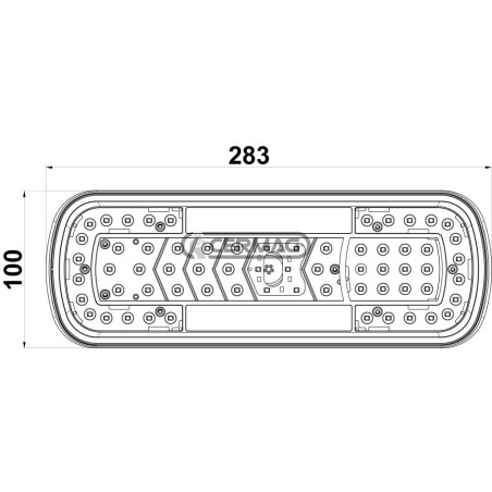 Voll-LED-Multifunktions-Rückleuchte rechts/links für Traktoren – 283 x 100 x 38 mm 36772 COBO
