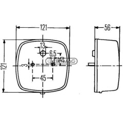 Luz trasera combinada HELLA 36312 con luz de matrícula