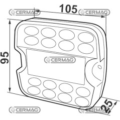 COBO 3-FUNKTIONS-RÜCKLEUCHTE 12/24V VOLL-LED 36443
