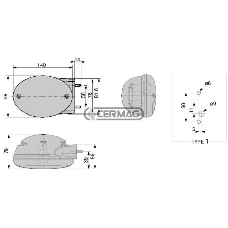Luz delantera derecha 36821 COBO