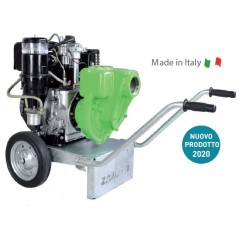 Motobomba diesel autocebante ZANETTI PS80-510AGE de hierro fundido con depósito frontal | NewgardenAgri.com