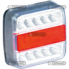 Fanale posteriore quadrato a LED - 5 funzioni Tensione 12 V 95123 LED | NewgardenAgri.com