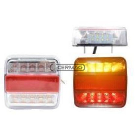 Luz trasera LED cuadrada - 5 funciones Voltaje 12V 95123 LED