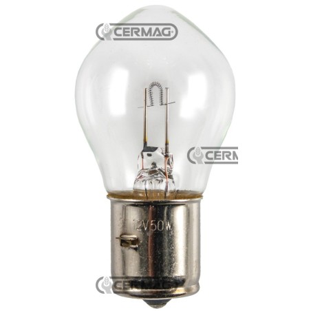 Bombilla de 1 luz, voltaje 12 V, potencia 50 W, casquillo BA20S 35159 CERMAG | NewgardenAgri.com