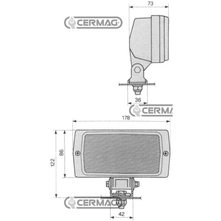 Bombilla de 1 luz, voltaje 12 V, potencia 55 W, casquillo PK22S E13 35160 CERMAG