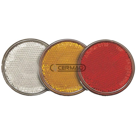 Catadiottro rotondo adesivo Diametro 60 mm Colore Bianco 35556 | NewgardenAgri.com