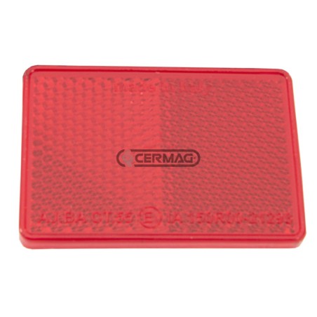 Reflector adhesivo rectangular. Dimensiones: 57 x 39 mm. Color: Rojo. 35560 | NewgardenAgri.com