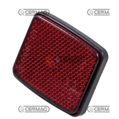 Reflector rectangular con perno M6. Dimensiones: 55 x 45 mm. Color: Rojo. 35315 | NewgardenAgri.com