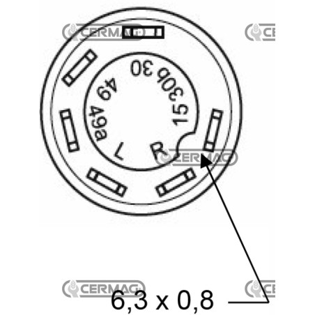 Botón de emergencia con el símbolo 36086 PNEUTRON