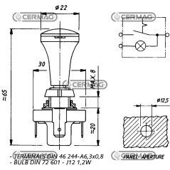 Zugschalter mit grüner Leuchte 36702