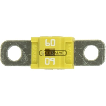 Fusible MIDIVAL, color amarillo, intensidad de corriente 60 A, 36966