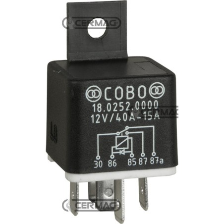 Relé con diodo. Tensión: 12 V. Intensidad de corriente: 15 A. 36741 COBO | NewgardenAgri.com