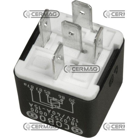Relé con diodo. Tensión: 12 V. Intensidad de corriente: 15 A. 36741 COBO