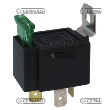 Relé ON-OFF con fusible y soporte. Tensión: 12 V. Corriente: 30 A. 36608 COBO | NewgardenAgri.com