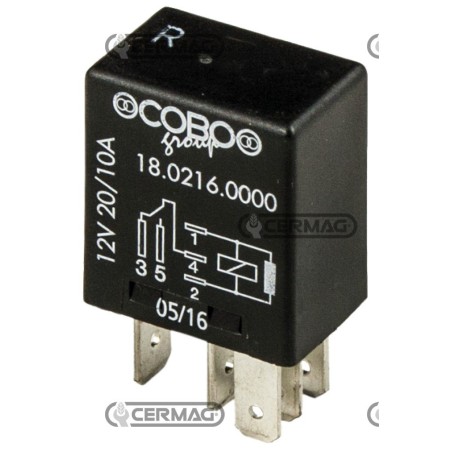 Micro relè in scambio ON-OFF 5 pin con resistenza Tensione 12 V Intensità di corrente 15/25 A 36612 COBO | NewgardenAgri.com