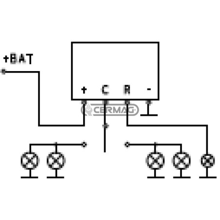 Universal flasher for operating machines and trailers Contacts 4 Voltage 24 V 35187 COBO