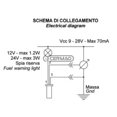 Sensor de nivel de combustible con longitud de succión y retorno de 325 mm 36988 COBO