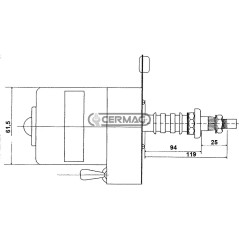 Windshield wiper motor with knurled conical connection Voltage 12 V 35652