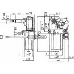 Windshield wiper motor M16 x 60 mm connection Voltage 24 V 35653