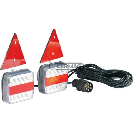 Kit de luz trasera LED - 5 funciones, montaje magnético, LED 95126 | NewgardenAgri.com