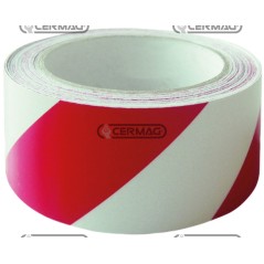 Cinta reflectante de advertencia para zurdos, color rojo y blanco, rollo de 11,5 m, 36758 | NewgardenAgri.com