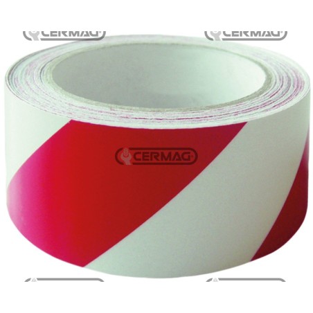 Cinta reflectante de advertencia para zurdos, color rojo y blanco, rollo de 11,5 m, 36758 | NewgardenAgri.com
