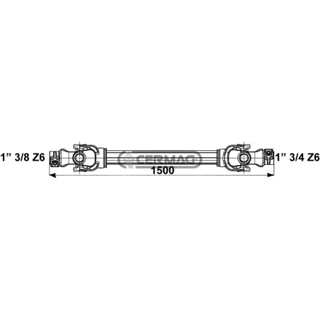 Arbre de transmission de catégorie 10, longueur minimale 1500 mm, 31567 Eurocardan