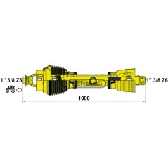 Arbre de transmission à vitesse constante Catégorie 4 Longueur minimale 1000 mm 919889