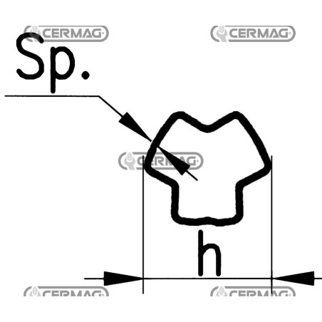 Cámara de aire Perfil York 8 - 60,8 x 4 mm Longitud 1000 mm 31609 Eurocardan