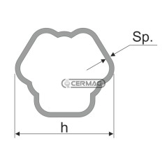 Außenrohrprofil York 12-14 PLUS - 78,33 x 5,5 mm, Länge 460 mm, 31958 Eurocardan | NewgardenAgri.com