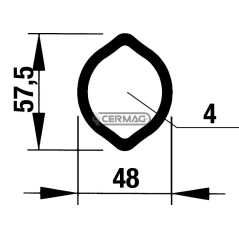 Tube extérieur Lemon Profile 2a - 48x57,5 mm Longueur 3000 mm 30397 | NewgardenAgri.com