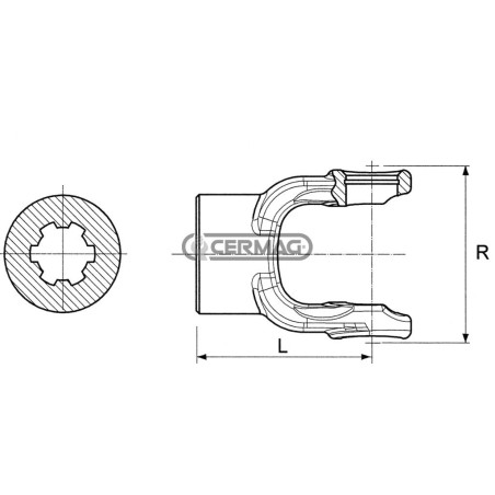 Forcella senza pulsante Categoria 1 Profilo 1"3/8 - Z.6 31804 Eurocardan