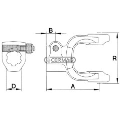 Forcella con morsetto conico Categoria 5 Profilo 1"3/8 - Z.6 31307 Eurocardan