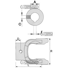 Forcella con chiavetta e foro filettato Categoria 6 Ø Profilo 30 mm 31832 Eurocardan