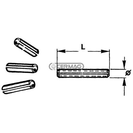 Elastischer Stift für Kardanwelle, Abmessungen ØxL 12x80 mm, 31403 Eurocardan | NewgardenAgri.com