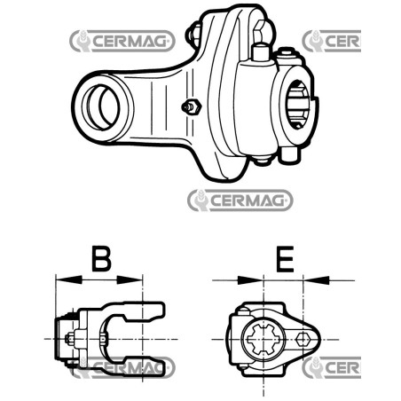 Walterscheid type shear bolt limiter Category W2300 Profile 1"3/8 - Z.6 30308 Eurocardan