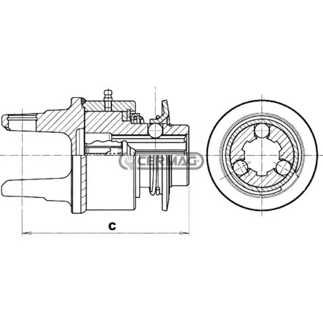 Walterscheid type freewheel Category W2500 Profile 1"3/8 - Z.6 30328