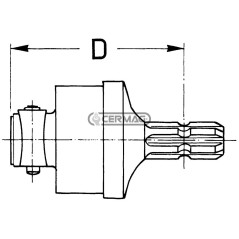 Prolunga a pulsante con ruota libera Profilo 1"3/8 - Z.6 Rotazione Destra 30781 Eurocardan