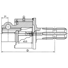 Prolunga a bullone con ruota libera per PDF idraulica Profilo 1"3/8 - Z.6 31469 Eurocardan