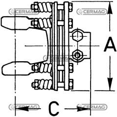 2-disc friction clutch Type FD0 Category 4 Profile 1"3/8 - Z.6 31334 Eurocardan