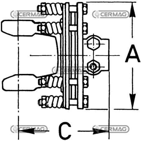2-disc friction clutch Type FD0 Category 4 Profile 1"3/8 - Z.6 31334 Eurocardan
