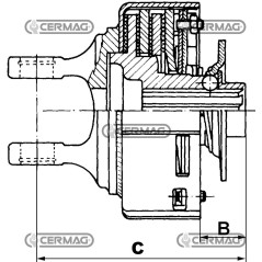 Walterscheid K92/2 type 2-disc clutch Category W2300 Profile 1"3/8 - Z.6 30333 Eurocardan