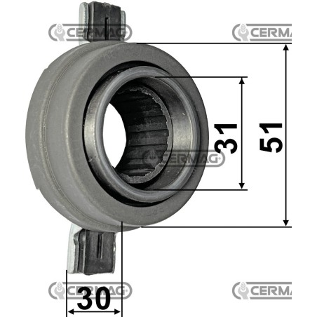 Manicotto con cuscinetto reggispinta Dimensioni 31x51x30 mm 15741 MadeinItaly