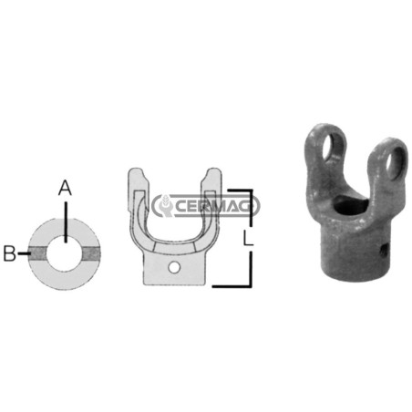 FORCELLE ATTACCO FORO CILINDRICO CON SPINA 18x47 31451 | NewgardenAgri.com