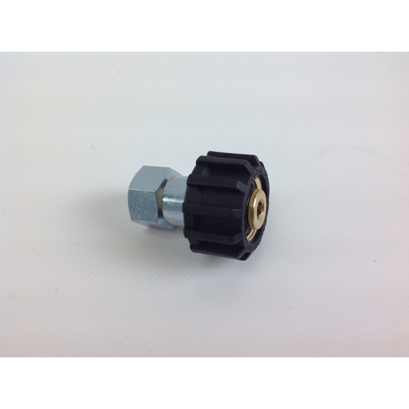 Pressure washer connector with sleeve G 3/8 F inlet M 22 x 1.5 F connection